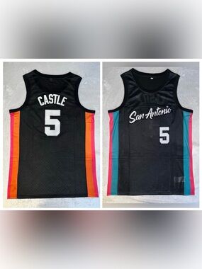 San Antonio Spurs No. 5 Stephon Castle Basketball Jersey Men’s Size XL